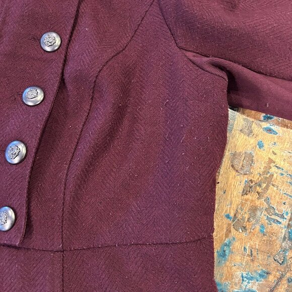 TORRID Women's Burgundy Red Military Style Coat 3 22/24 Peacoat - Picture 5 of 12
